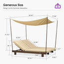 PURPLE LEAF Outdoor Daybed for Patio,  Poolside Chaise Lounge Bed with Cushion, Olefin Blend Fabric, Aluminum Frame Sunbed with Side Table for Deck and Backyard