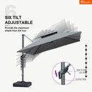 PURPLE LEAF Sunbrella Umbrella Grey Pole Cantilever Umbrella