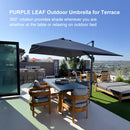 PURPLE LEAF Affordable Patio Umbrella Swivel Left-Right Tiliting Cantilever Umbrella