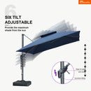 Clearance - PURPLE LEAF OPEN BOX SUNBRELLA Cantilever Umbrella Grey Aluminum Patio Umbrella