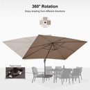 PURPLE LEAF Patio Cantilever Umbrella with Aluminum Offset Hanging for Pool Garden Deck