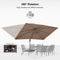 PURPLE LEAF Patio Cantilever Umbrella with Aluminum Offset Hanging for Pool Garden Deck