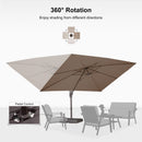 PURPLE LEAF Patio Cantilever Umbrella with Aluminum Offset Hanging for Pool Garden Deck