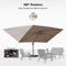 PURPLE LEAF Patio Cantilever Umbrella with Aluminum Offset Hanging for Pool Garden Deck