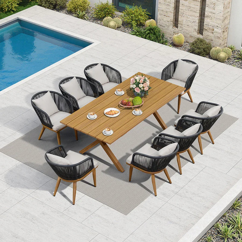 PURPLE LEAF Patio Dining Set for Garden Deck Wicker Table and Chairs Set