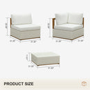 PURPLE LEAF Griffin white modular patio set, ottoman, and couch dimensions