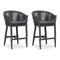 Open Box | Purple Leaf Counter Bar Stools Chair Set of 2, Modern Aluminum Wicker Bar Chair Indoor and Outdoor