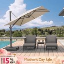 PURPLE LEAF Stepless Tilt Cantilever Umbrella Affordable Outdoor Patio Umbrella