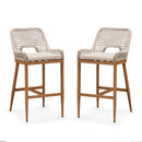 PURPLE LEAFOutdoor Bar Stool Set of 6，Wicker Chairs Bar Chairs with Cushion，All-Weather Patio Furniture kitchen stools