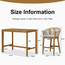 PURPLE LEAF Counter Stools, Bar Stools Set of 2 Rattan Bar Stools Wicker Bar Chairs Woven Aluminum Barstools with Back and Cushions