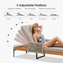 PURPLE LEAF Outdoor Chaise Lounge Patio Lounge Chair Recliner with Side Table and Cushion for Poolside Balcony Backyard