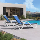 PURPLE LEAF Patio Chaise Lounge Plastic Pool Outdoor Lounge Chair with Aluminum Frame Stackable Patio Tanning Chairs for Poolside Sunbathing Beach Deck Yard