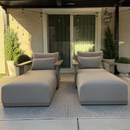 PURPLE LEAF Chaise Lounge Chair Modern Upholstered Outdoor Daybed with Armrest and Lumbar Pillow for Patio Poolside Sunbathing Deck