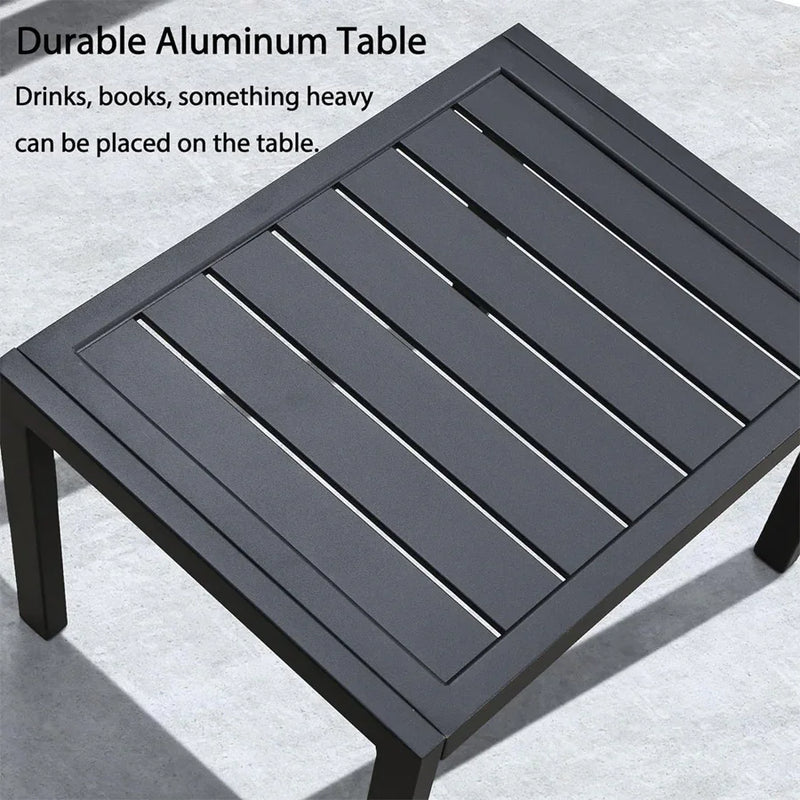 PURPLE LEAF Patio Chaise Lounge Set Outdoor Beach Pool Sunbathing Lawn Lounger Recliner Chair Outside Chairs with Side Table Included