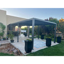 PURPLE LEAF 11.4' × 17.5' Outdoor Louvered Pergola with Adjustable Hardtop Gazebo Sun Shade Patio Aluminum Pergola