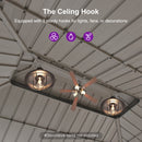 PURPLE LEAF Outdoor Hardtop Gazebo Champagne Metal Frame Galvanized Steel Double Roof with Curtains and Netting for Poolside