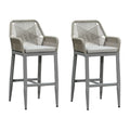 Open Box | PURPLE LEAF Modern Bar Stools Set of 2, Aluminum Bar Stool with Cushion for Indoor and Outdoor, Kitchen Island