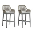 PURPLE LEAF Modern Bar Stools Set of 2, Aluminum Bar Stool with Cushion for Indoor and Outdoor, Kitchen Island