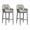 PURPLE LEAF Modern Bar Stools Set of 2, Aluminum Bar Stool with Cushion for Indoor and Outdoor, Kitchen Island