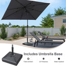 PURPLE LEAF Crank and Tilt Rectangular Outdoor Patio Market Umbrella with Base