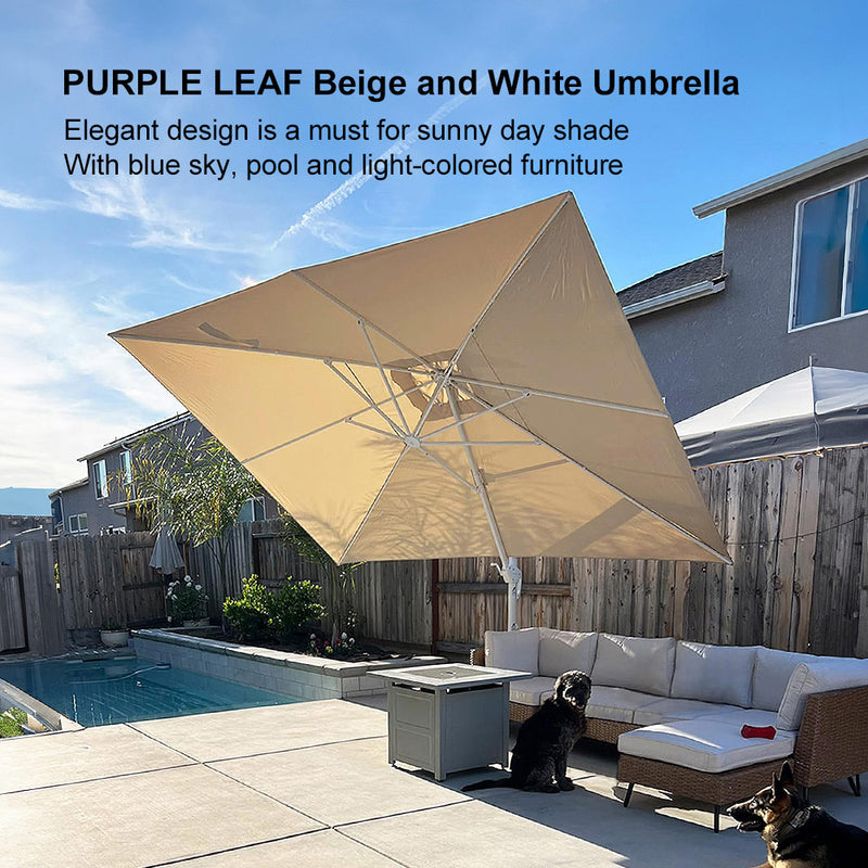 PURPLE LEAF White Outdoor Patio Umbrella Economical Large Patio Umbrellas