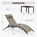 PURPLE LEAF Outdoor Chaise Lounge Chair  Patio Pool Lounger Bronze Aluminum Chairs with Side Table Adjustable Tanning Recliner for Outside Backyard Yard Deck Balcony Beach