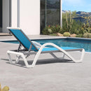 PURPLE LEAF Patio Chaise Lounge Chair Outdoor Plastic Textilene Sun Bathing Recliner Tanning Pool Lounger with 6 Adjustable Position for Outside Beach in-Pool Lawn Poolside