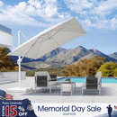 PURPLE LEAF Morden White Outdoor Umbrella Premium Aluminum Patio Cantilever Pool Sun Umbrellas