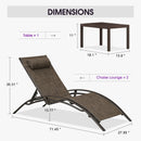 PURPLE LEAF Outdoor Chaise Lounge Chair  Patio Pool Lounger Bronze Aluminum Chairs with Side Table Adjustable Tanning Recliner for Outside Backyard Yard Deck Balcony Beach