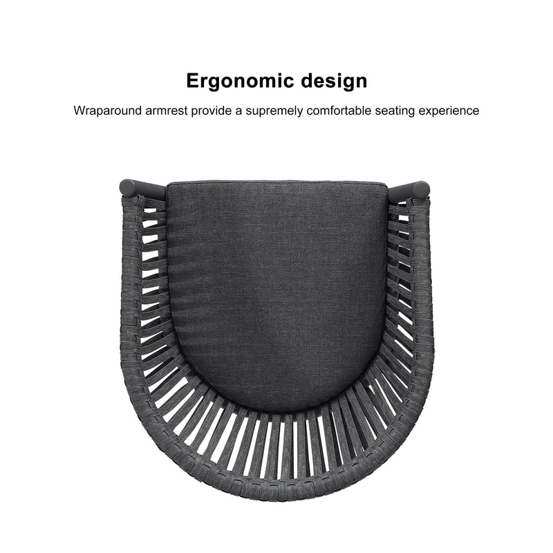 PURPLE LEAF Counter Stools, Bar Stools Set of 2 Rattan Bar Stools Wicker Bar Chairs Woven Aluminum Barstools with Back and Cushions