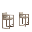 PURPLE LEAF Caesar Outdoor Bar Stools Set of 2 Modern Aluminum Barstools with Stainless Removable Cushion Patio Bar Stool for Kitchen Outside Island Backyard