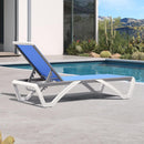 PURPLE LEAF Patio Chaise Lounge Chair Outdoor Plastic Textilene Sun Bathing Recliner Tanning Pool Lounger with 6 Adjustable Position for Outside Beach in-Pool Lawn Poolside