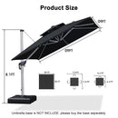 PURPLE LEAF Large Square Patio Cantilever Umbrella for Garden Pool Porch