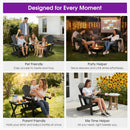 PURPLE LEAF Adirondack Chair Set of HDPE All-Weather Outdoor Fire Pit Chair with 24.6" Oversized Seat Wood-Textured Patio Adirondack Chair with Dual Cup Holders for Garden Deck Backyard