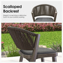 PURPLE LEAF Outdoor Bar Stools with Back, Iron Rattan Patio Bar Chairs with embedded Cushion, Garden Outside Bar Stools
