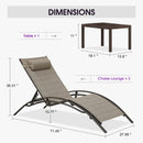 PURPLE LEAF Outdoor Chaise Lounge Chair  Patio Pool Lounger Bronze Aluminum Chairs with Side Table Adjustable Tanning Recliner for Outside Backyard Yard Deck Balcony Beach
