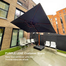 PURPLE LEAF 9 x 12 / 10 x 13 ft Rectangular Patio Umbrella Aluminum Cantilever Umbrella in Wood Color