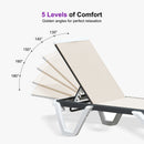 Clearance-PURPLE LEAF Patio Chaise Lounge Plastic Pool Outdoor Lounge Chair with Aluminum Frame Stackable Patio Tanning Chairs for Poolside Sunbathing Beach Deck Yard