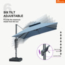 Clearance - PURPLE LEAF OPEN BOX SUNBRELLA Cantilever Umbrella Grey Aluminum Patio Umbrella