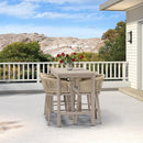 PURPLE LEAF Counter Stools, Bar Stools Set of 2 Rattan Bar Stools Wicker Bar Chairs Woven Aluminum Barstools with Back and Cushions