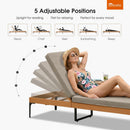PURPLE LEAF Outdoor Chaise Lounge Patio Lounge Chair Recliner with Side Table and Cushion for Poolside Balcony Backyard