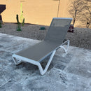 PURPLE LEAF Patio Chaise Lounge Chair Outdoor Plastic Textilene Sun Bathing Recliner Tanning Pool Lounger with 6 Adjustable Position for Outside Beach in-Pool Lawn Poolside