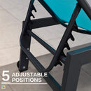 PURPLE LEAF Patio Chaise Lounge Textilene Pool with Wheels Sunbathing Chair for Outdoor, Beach, Yard, Side Table Included