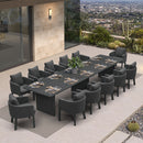 PURPLE LEAF Sanori Outdoor Dining Set Luxury Aluminum Patio Table and Dining Chairs Set with  Olefin Fabric Cushions and Pillows for Deck Garden