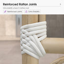 PURPLE LEAF Patio French Counter Stool Set of 2 Outdoor Backrest Barstools Aluminum Frame Woven Rattan for Indoor Kitchen Garden Balcony Restaurant
