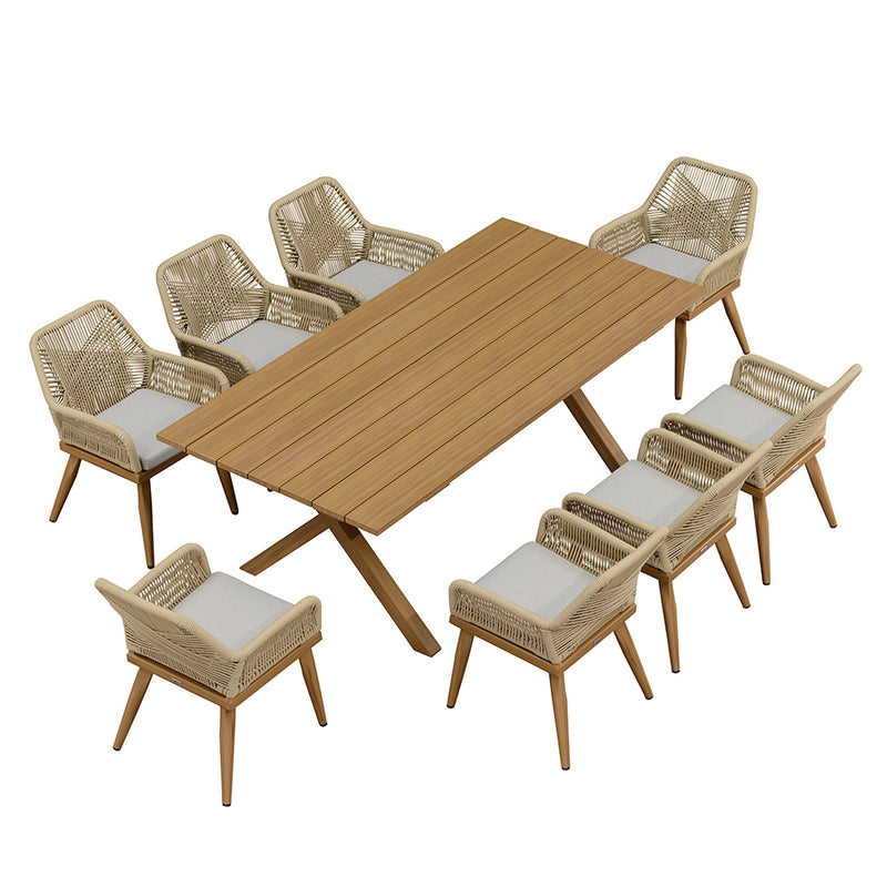 PURPLE LEAF Outdoor Dining Set All-Weather PE Rattan Outdoor Patio Furniture Set with Aluminum Frame