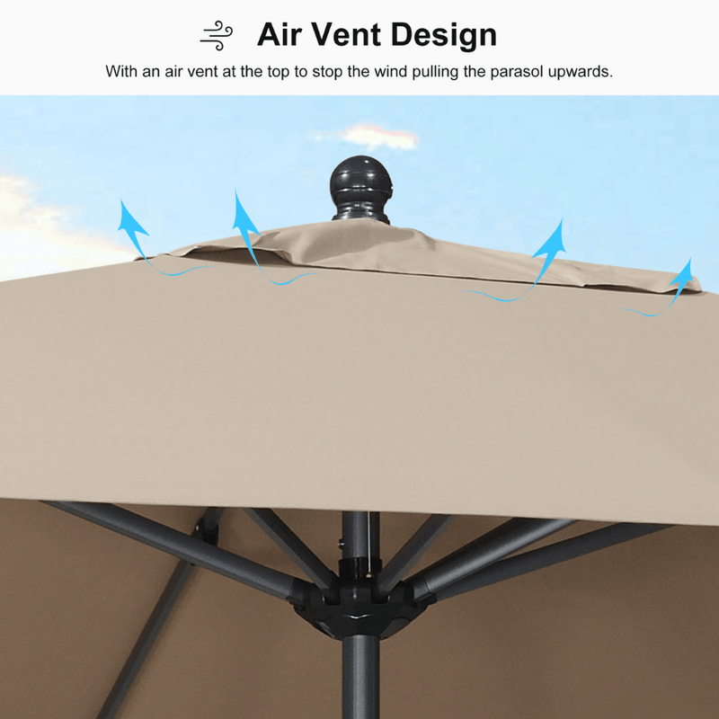 PURPLE LEAF Aluminum Outdoor Market Umbrella Patio Table Umbrella