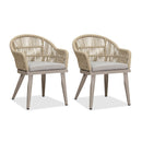 OPEN BOX I PURPLE LEAF Outdoor Dining Chair ×2  Aluminium Dining Table Rattan Chairs for Kitchen