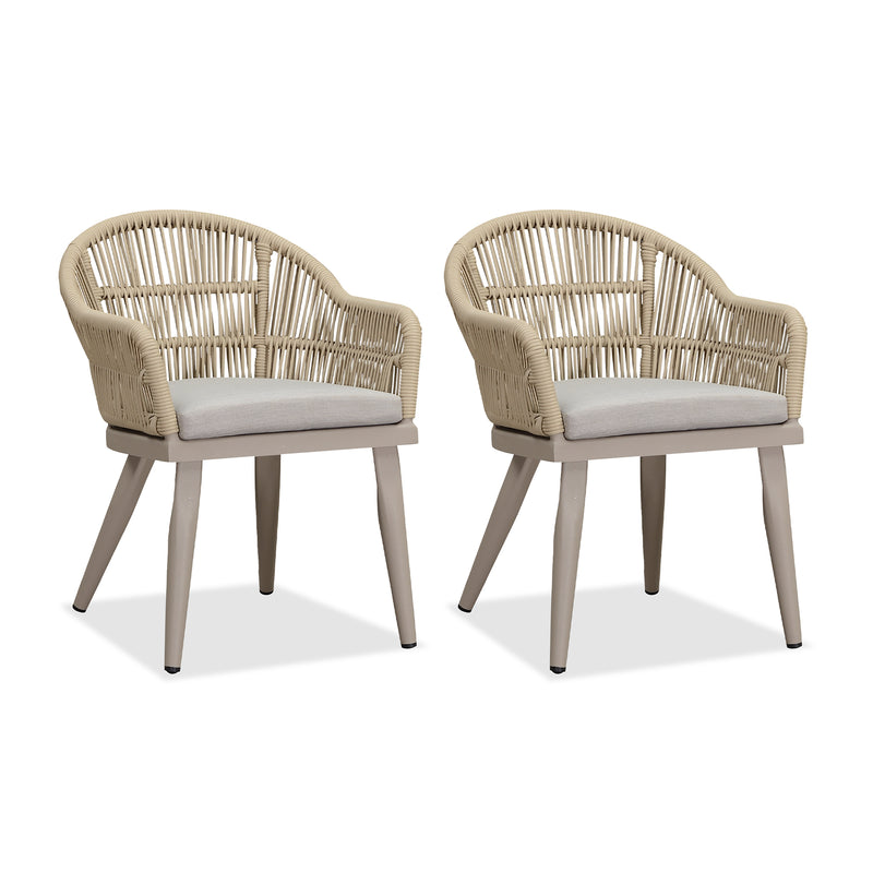 OPEN BOX I PURPLE LEAF Outdoor Dining Chair ×2  Aluminium Dining Table Rattan Chairs for Kitchen