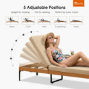 PURPLE LEAF Outdoor Chaise Lounge Patio Lounge Chair Recliner with Side Table and Cushion for Poolside Balcony Backyard